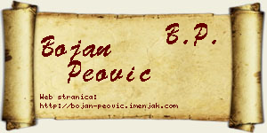 Bojan Peović vizit kartica